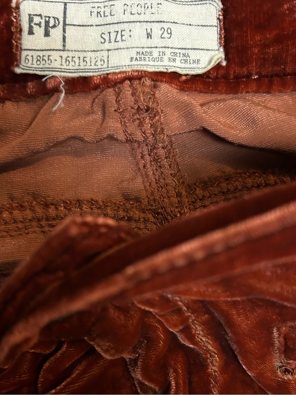 Free People Velvet Extreme Wide-leg Pants In Deep Burgundy Size 29 - Picture 5 of 6